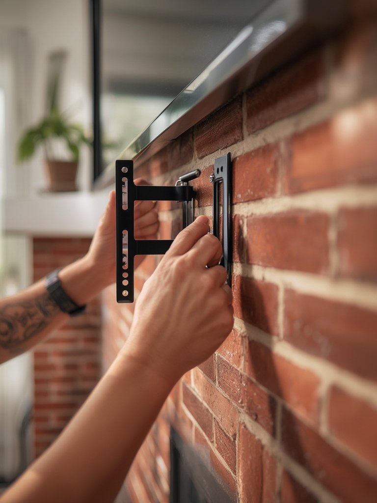 TV mount for brick fireplace without drilling - Illustration 2