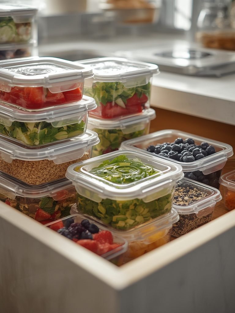 food containers in action