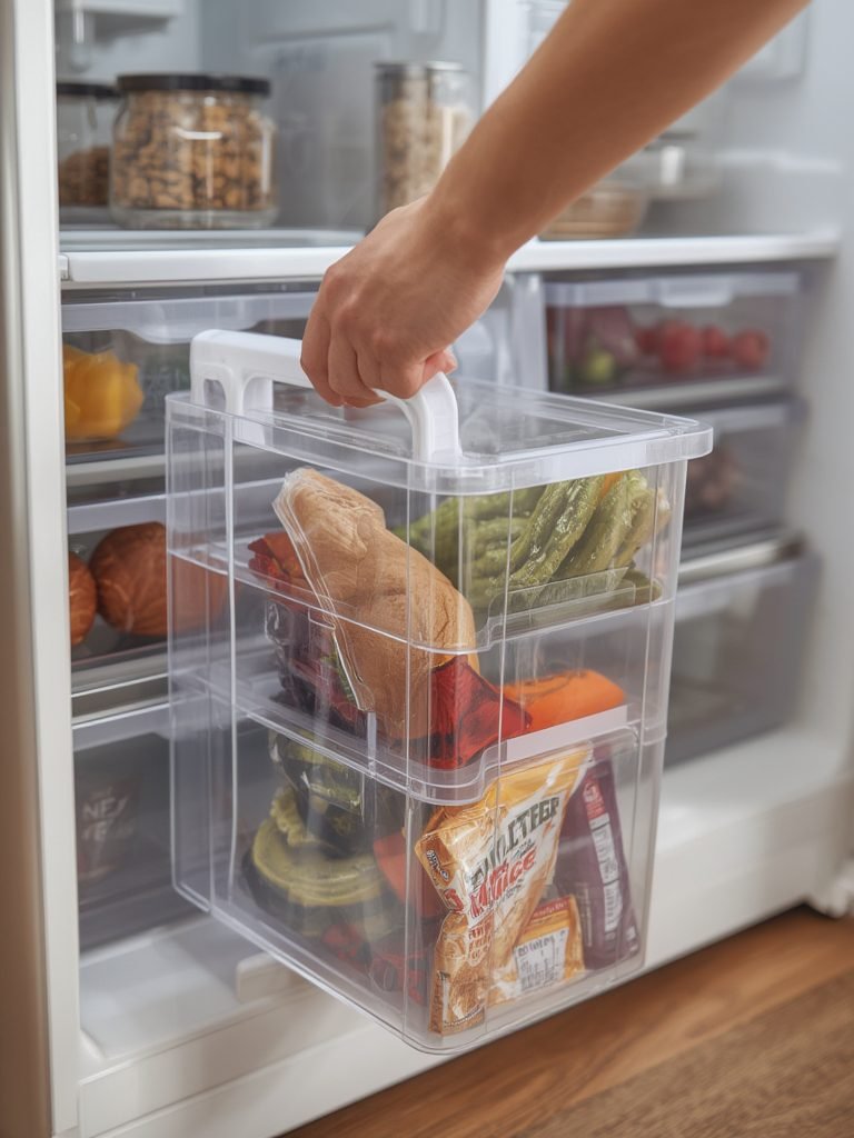 fridge organizer in action