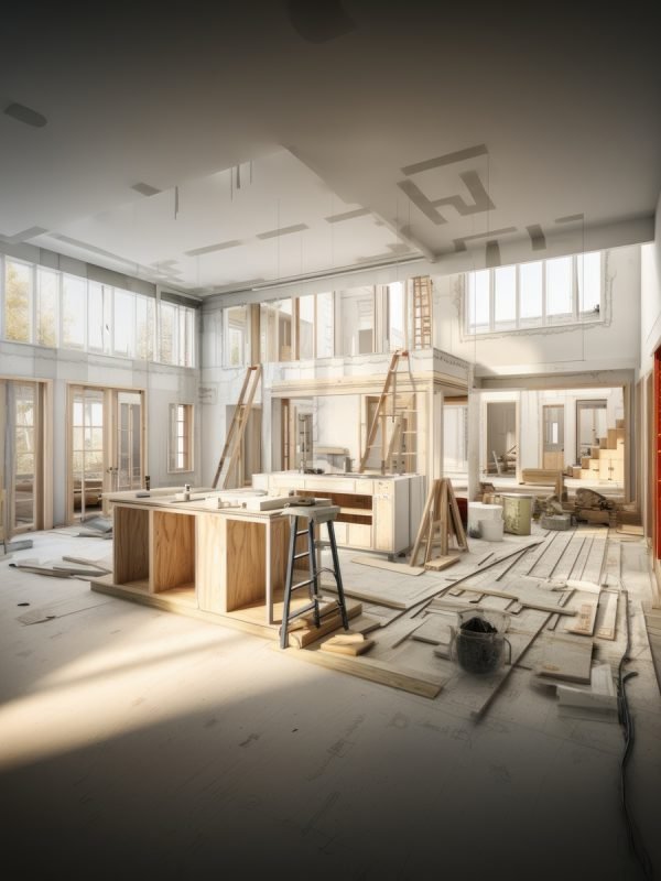 House renovation, morning sunlight AI generated image